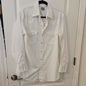 Ely Cattleman White Western Shirt